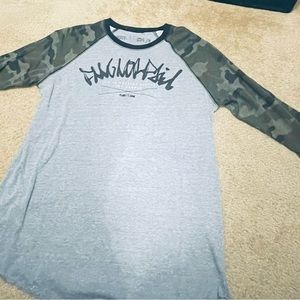 Mens large flag nor fail baseball tee